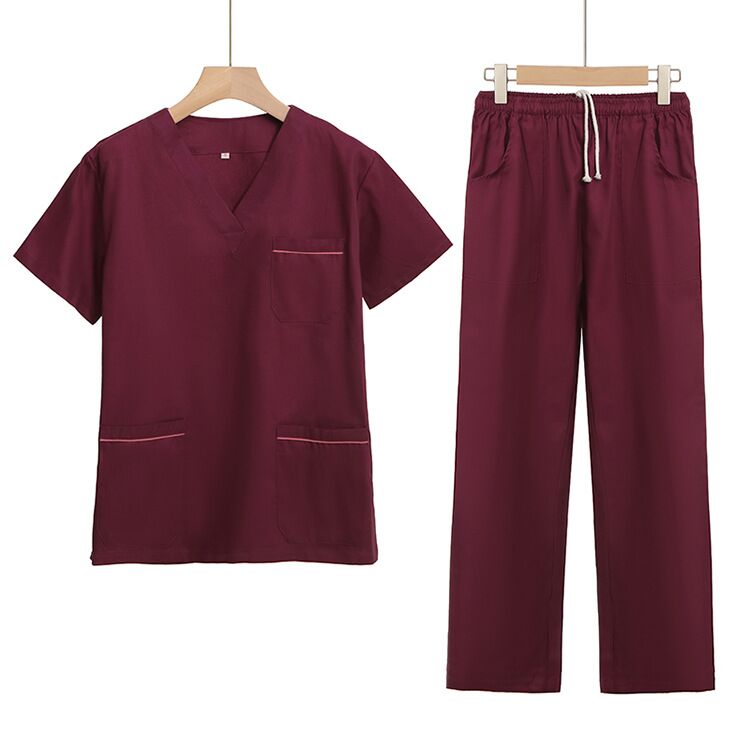 Unisex V-Neck Solid Scrub Top